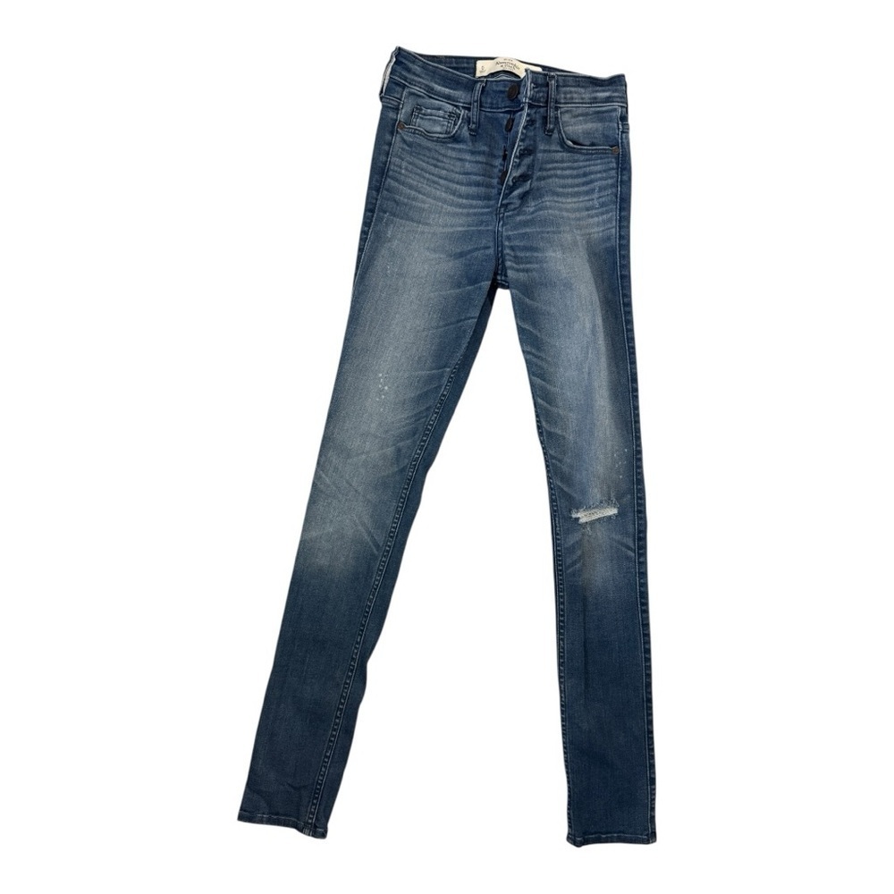 Abercrombie and Fitch Distressed 4 Button Blue Jeans 25/Size 0 Women’s